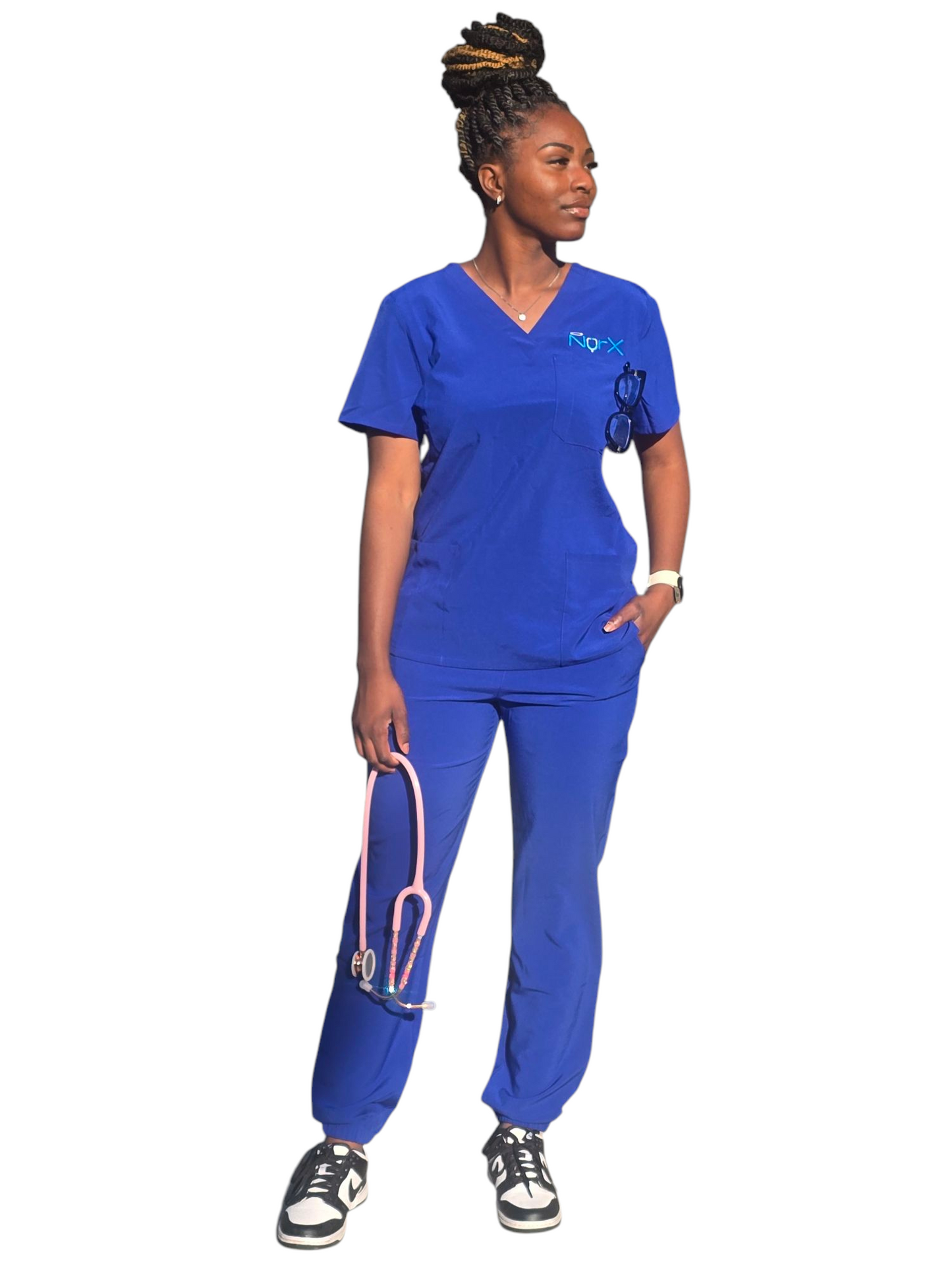 Signature Logo Jogger Scrub Set (Royal)