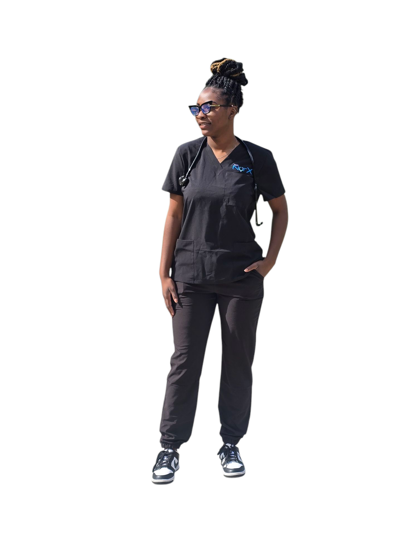 Signature Logo Jogger Scrub Set (Black)