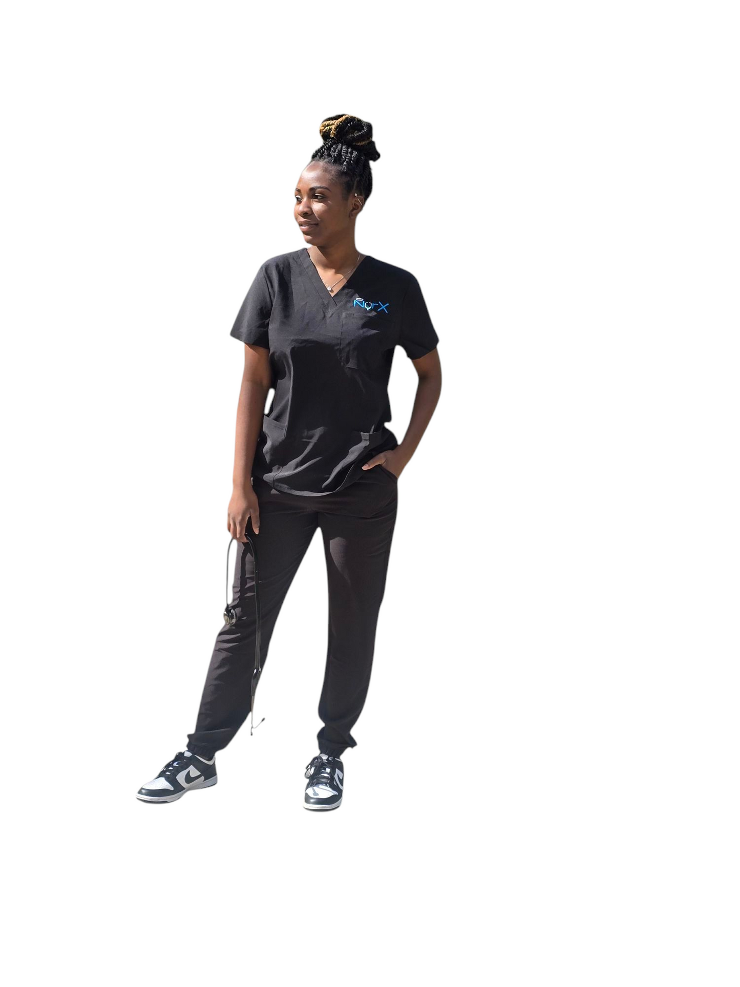 Signature Logo Jogger Scrub Set (Black)
